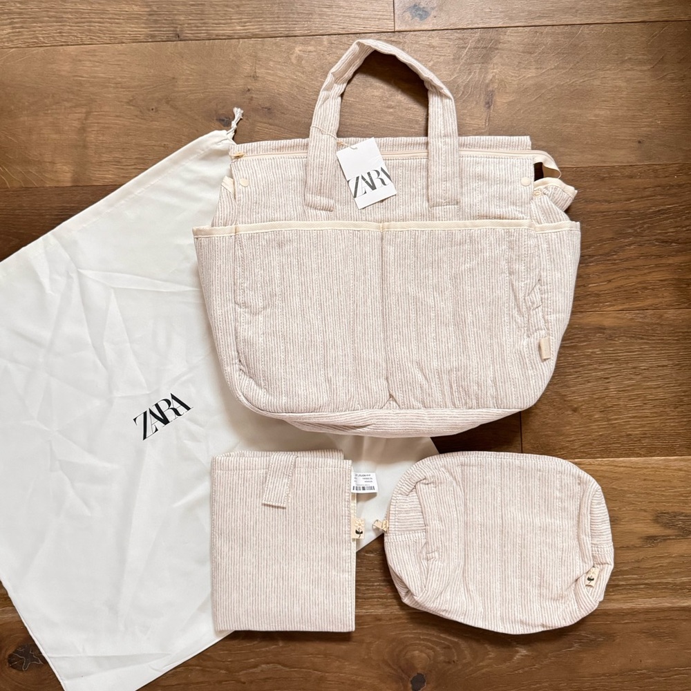 Zara Striped Diaper Bag Pack NWT - Picture 7 of 12